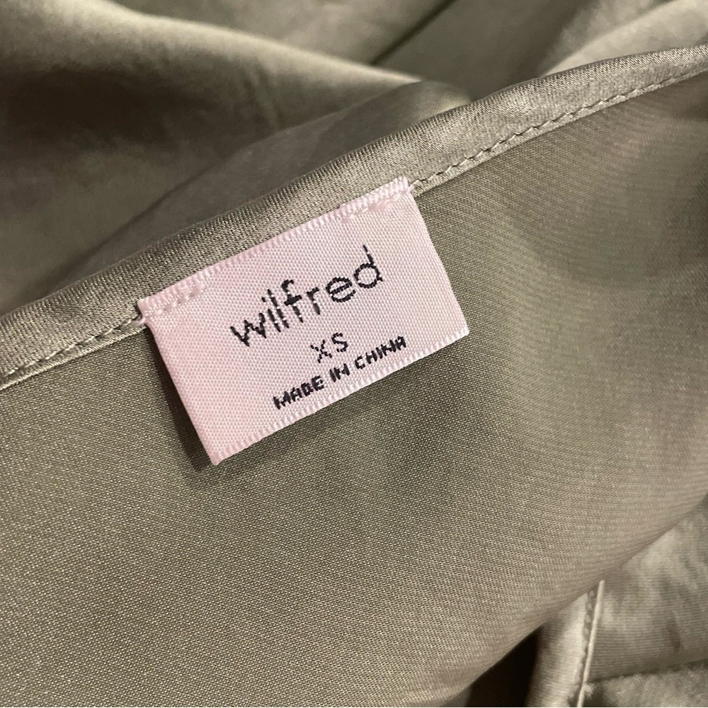Wilfred Free Only Slip Satin Dress, Bitter Sage #75717 Size XS - Picture 2 of 11